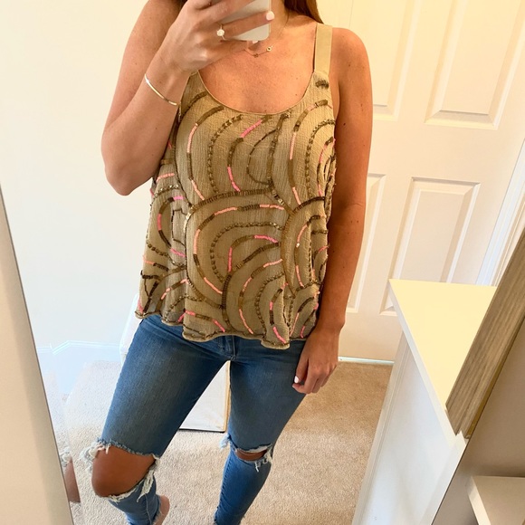 Free People Beaded Top Size Medium - Picture 4 of 4